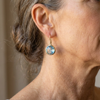 Lois - Brincos vintage de cristal azul