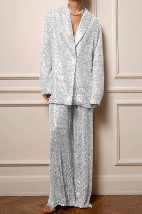 Conjunto de Chaqueta y Pantalones con Lentejuelas Jasper