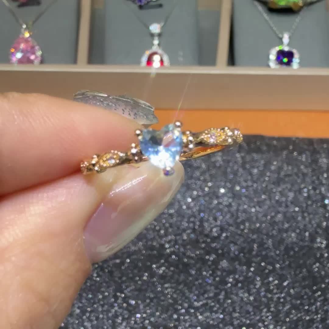 Vintage Minimalist Heart Shaped Zirconia Gold Plated Ring