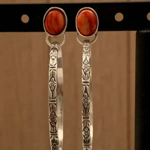 Pendientes vintage boho de ónix
