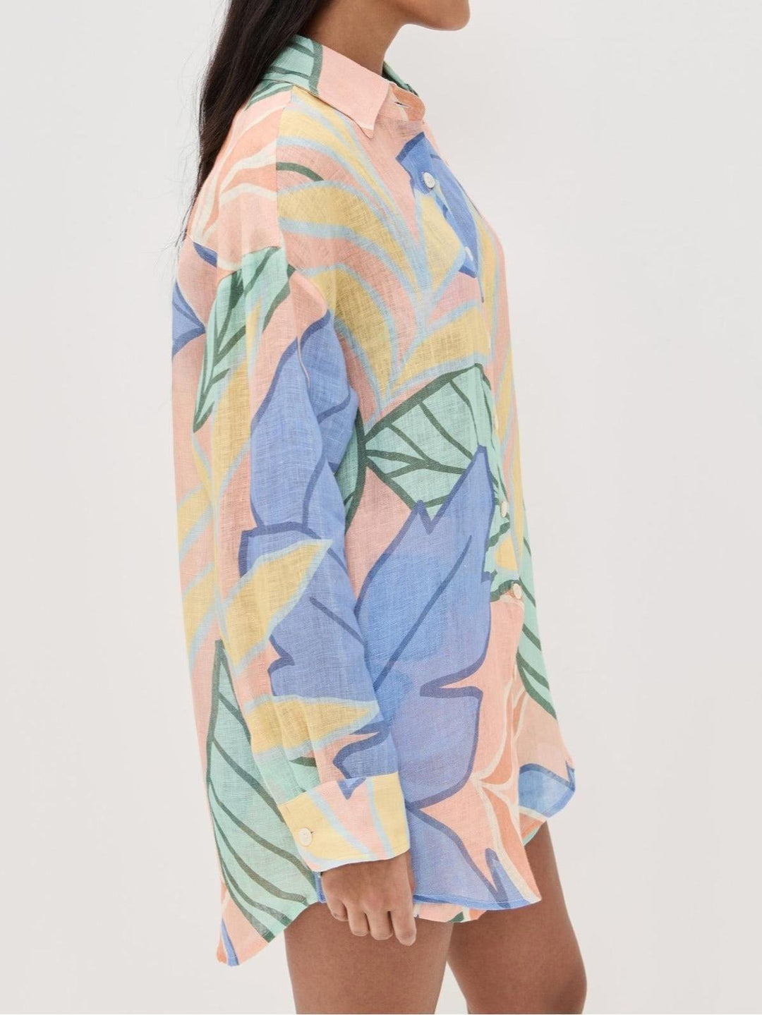 Amandine| Conjunto corto con estampado de hojas tropicales
