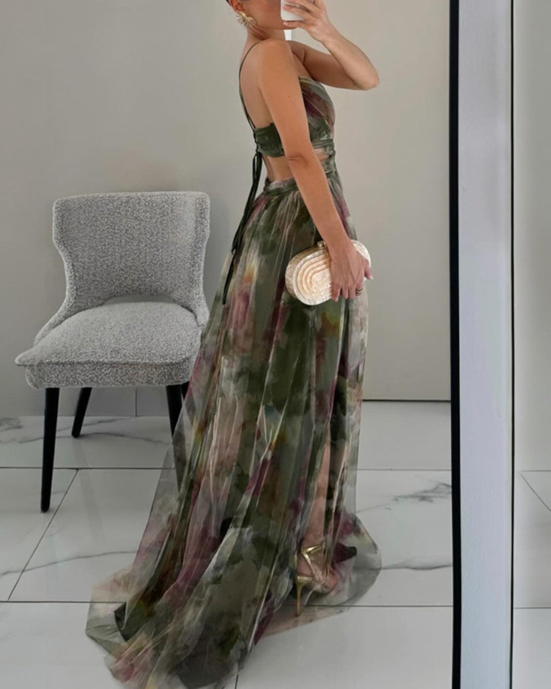 Marbella | Robe maxi à fines bretelles