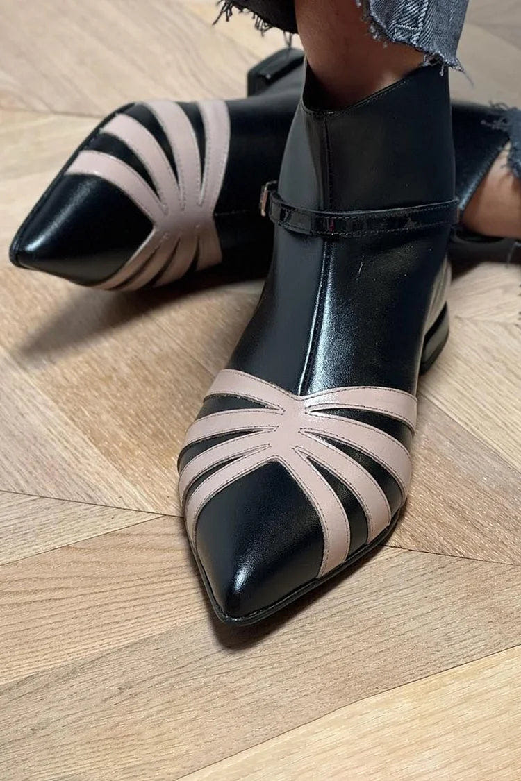Pointed Geometric Ankle Boot