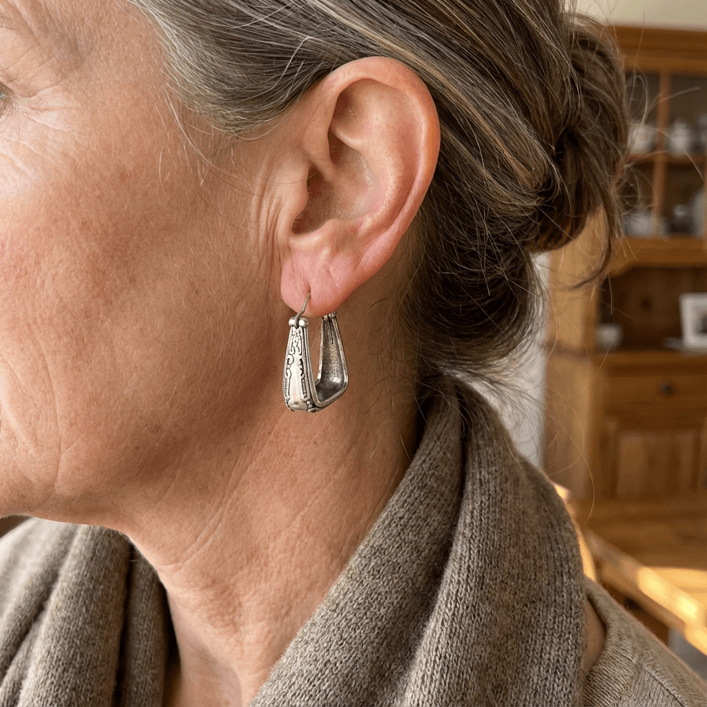 Pendientes de aro geométricos étnicos de estilo bohemio vintage