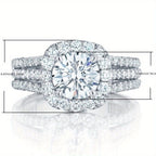 Elegant Zirconia Single Stone Side Micro Pave Rings