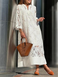Willow | Vestido midi floral elegante de playa con escote en V