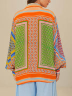 Camisa de mangas abullonadas Celeste