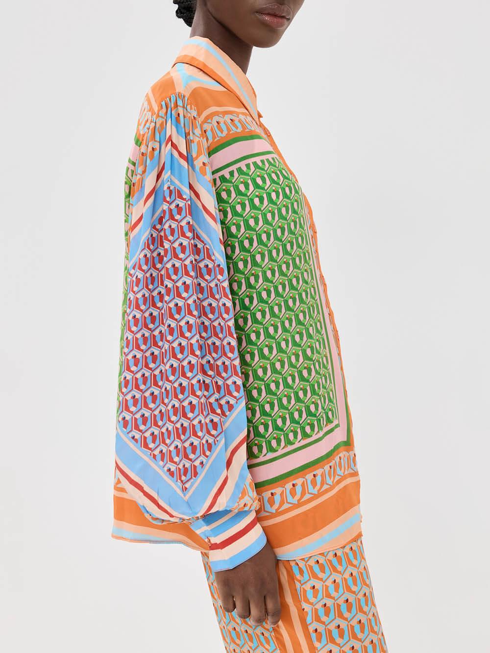 Josephine | Chemise colorée à imprimé original d'inspiration tropicale