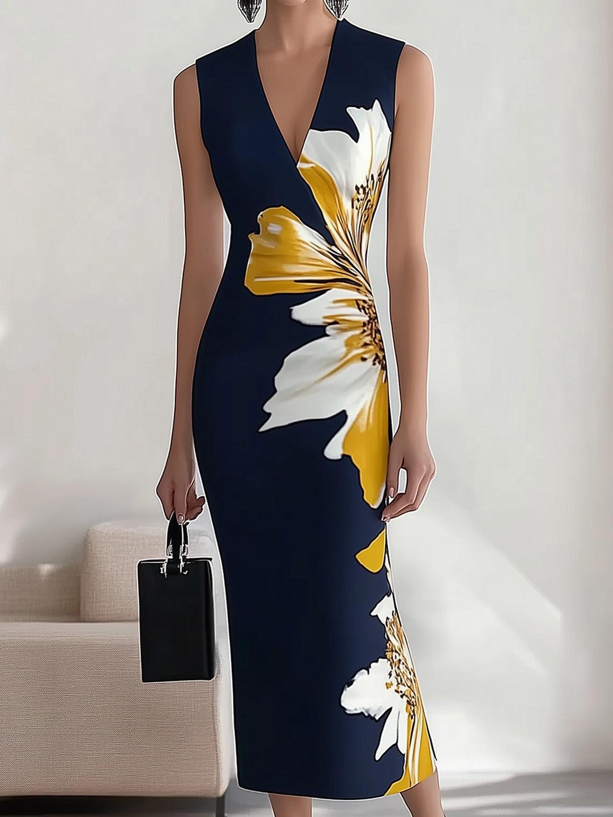 Lily | Vestido midi elegante de estilo glamuroso de playa, oficina y festivales