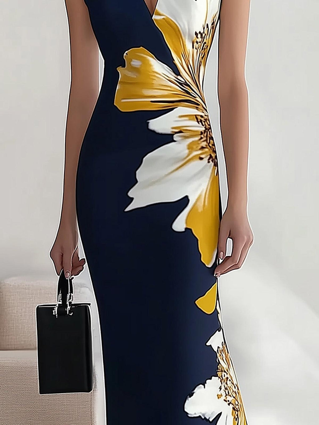 Lily | Vestido midi elegante de estilo glamuroso de playa, oficina y festivales