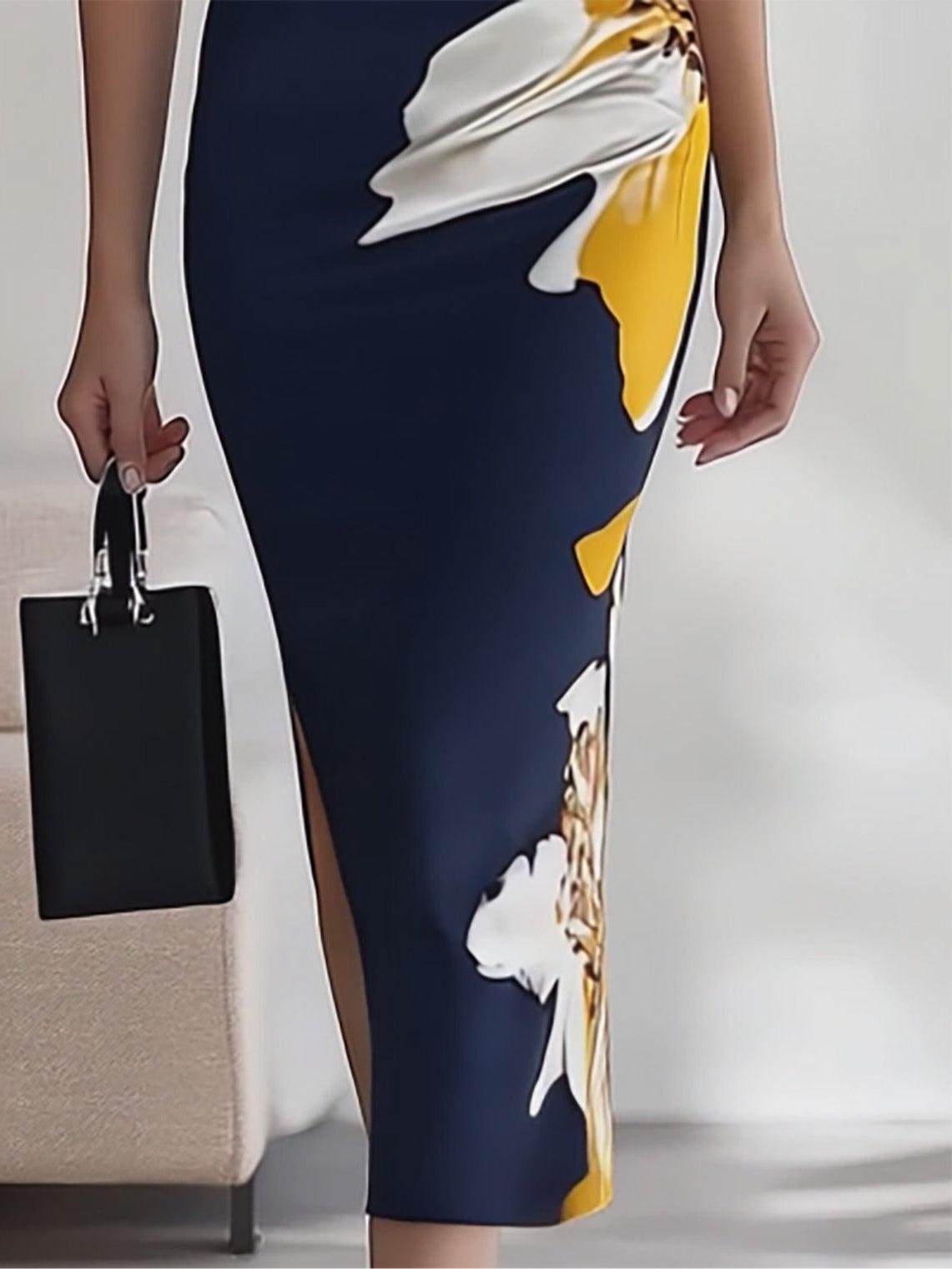 Lily | Vestido midi elegante de estilo glamuroso de playa, oficina y festivales