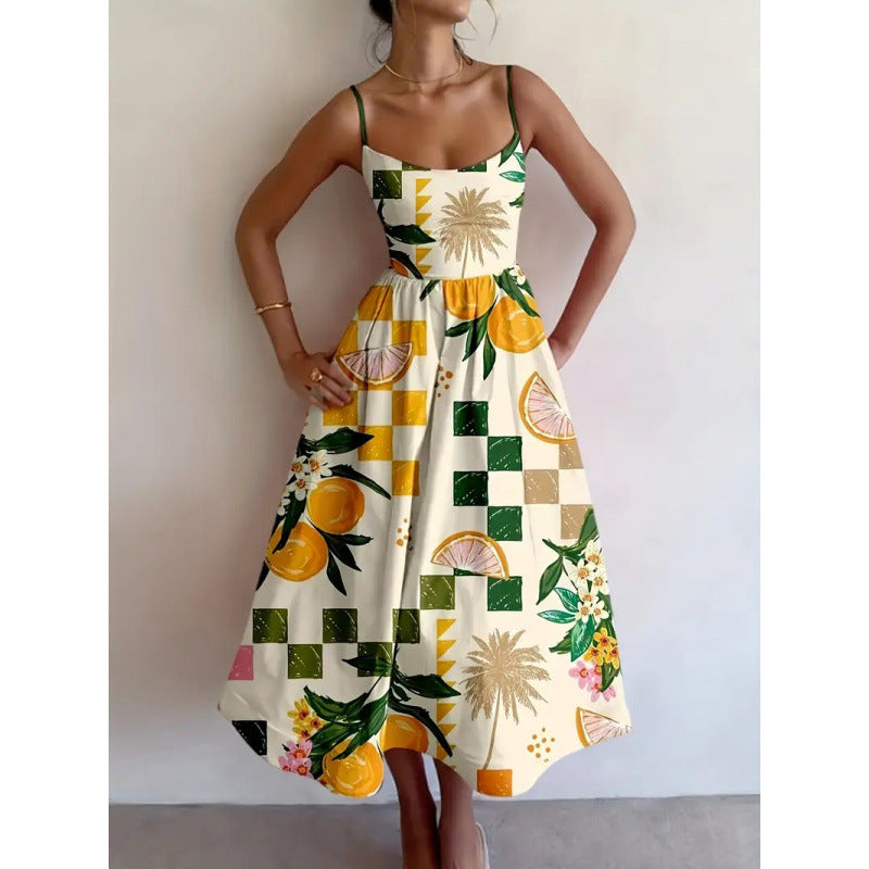 Liorabelle | Vestido midi Palma cítrica