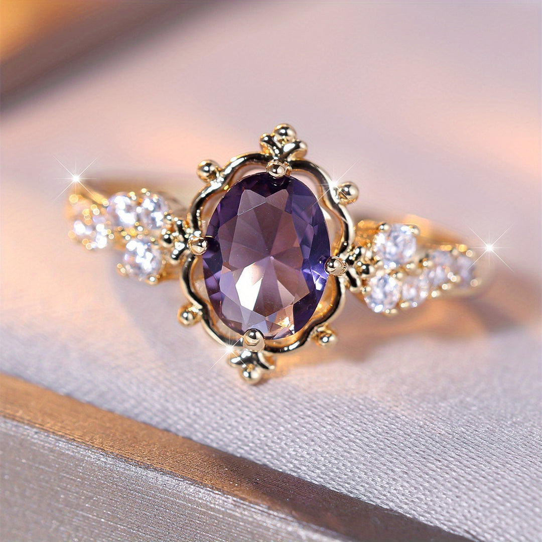 Vintage Gold Plated Court Style Floral Ring