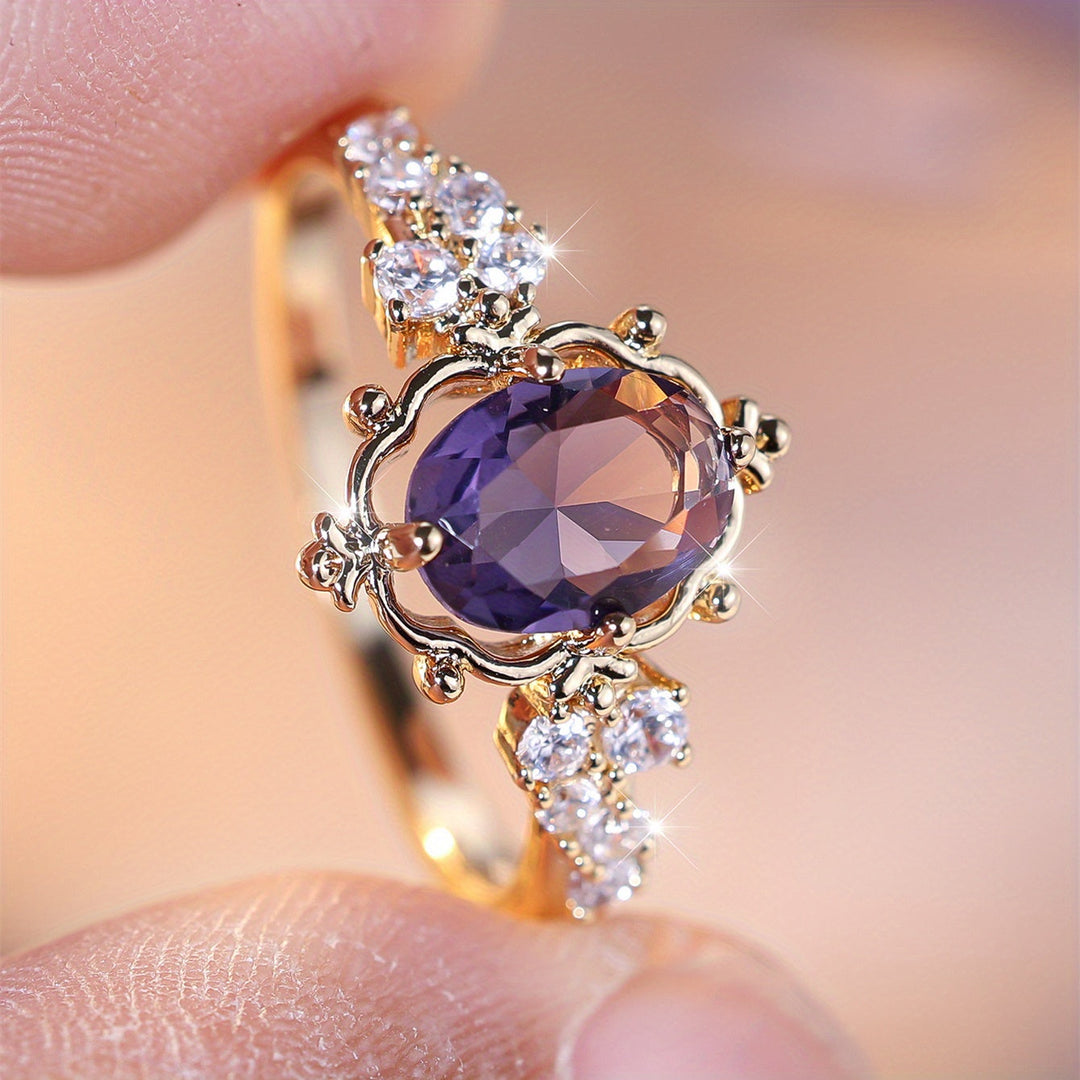 Vintage Gold Plated Court Style Floral Ring