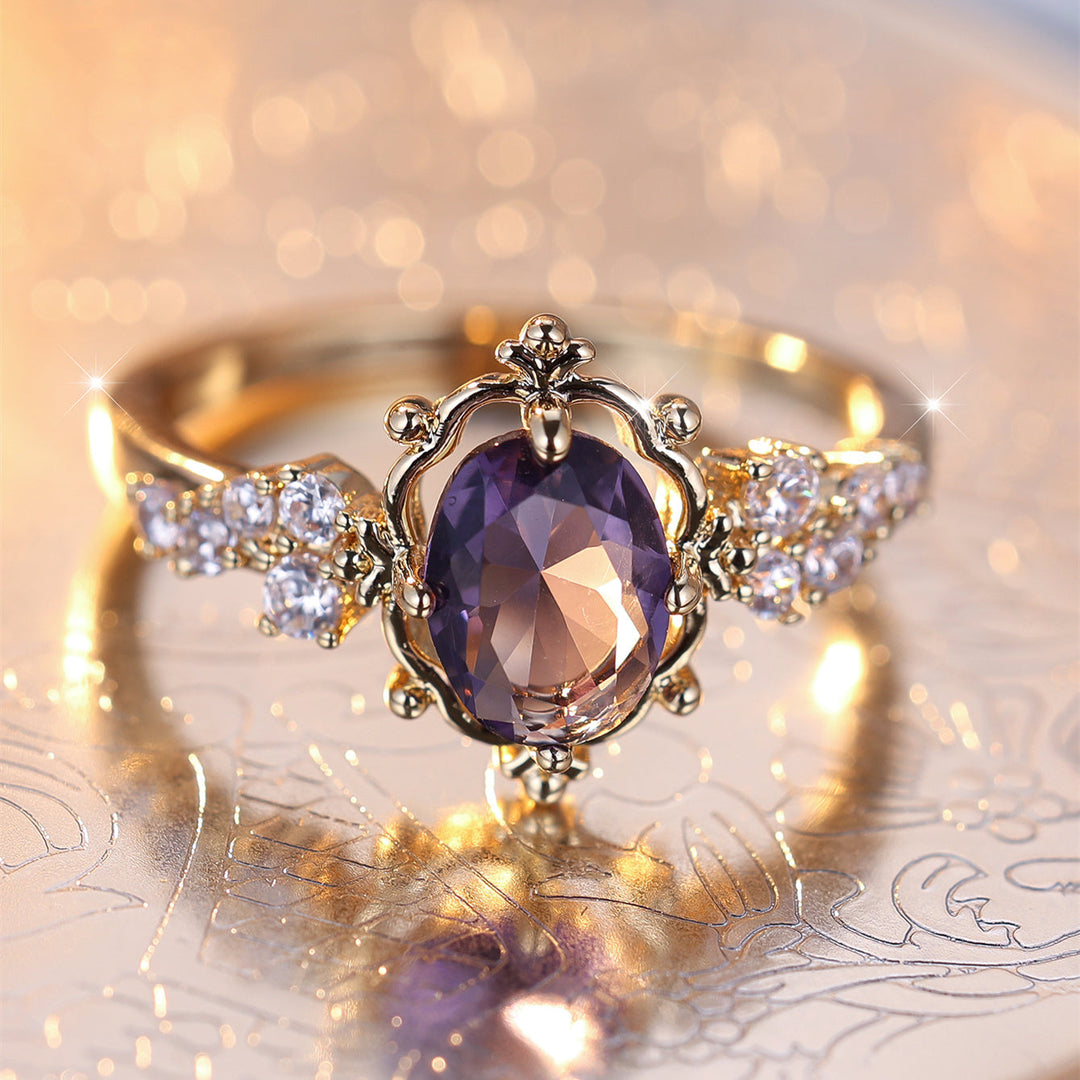 Vintage Gold Plated Court Style Floral Ring
