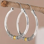 Boucles d’oreilles créoles bohèmes bicolores