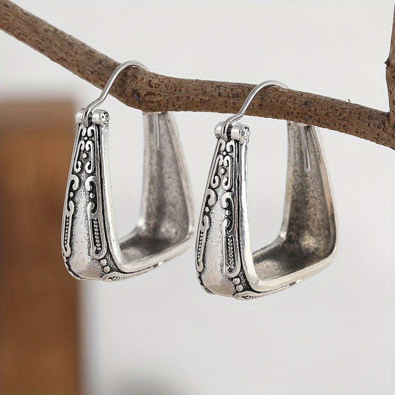 Ethnic Boho Style Geometric Vintage Hoop Earrings