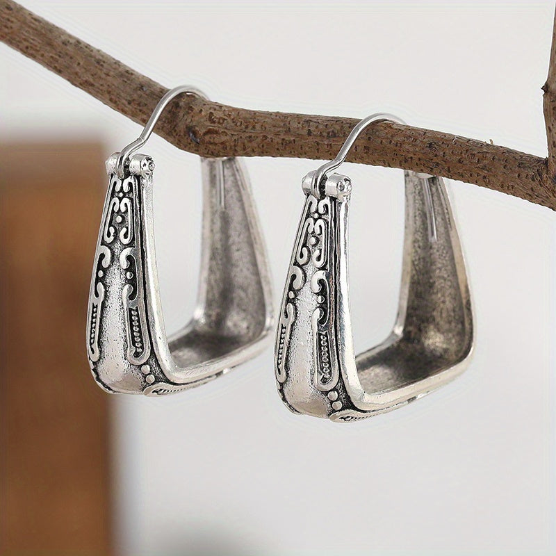 Pendientes de aro geométricos étnicos de estilo bohemio vintage