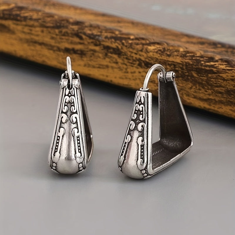 Pendientes de aro geométricos étnicos de estilo bohemio vintage