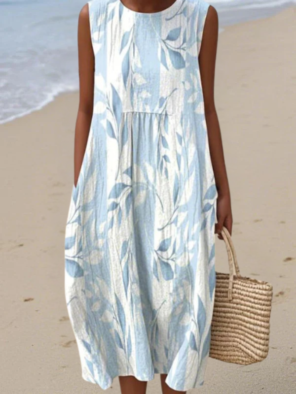 Joy Robe midi feuillue