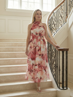 Sylin | Robe midi froncée à col licou