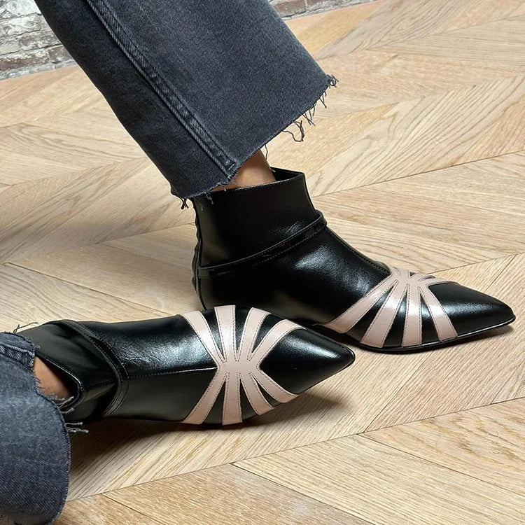 Pointed Geometric Ankle Boot