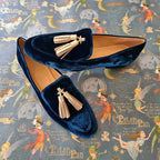 MOCASSINS ELEGANTES COMO A MEIA-NOITE COM BORLAS CHAMPANHE