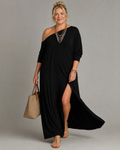 Asterelle | Vestido midi fluido de un hombro con abertura lateral