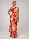 Elisabetta | Robe longue à imprimé floral et encolure dos nu