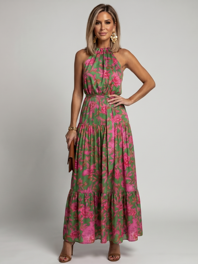 Rowen | Robe midi drapée à encolure dos nu