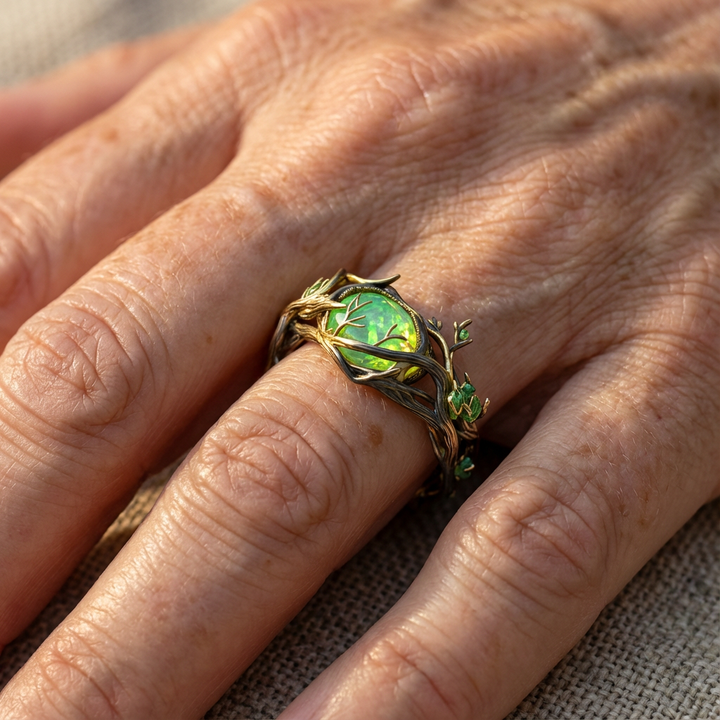 Green Opal Nature Ring