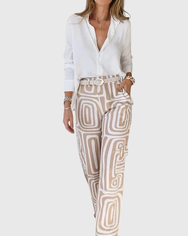 Emilia | Pantalon élégant + blouse et ceinture offertes