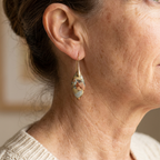 Boucles d'oreilles pendantes en jaspe naturel aux tons terreux