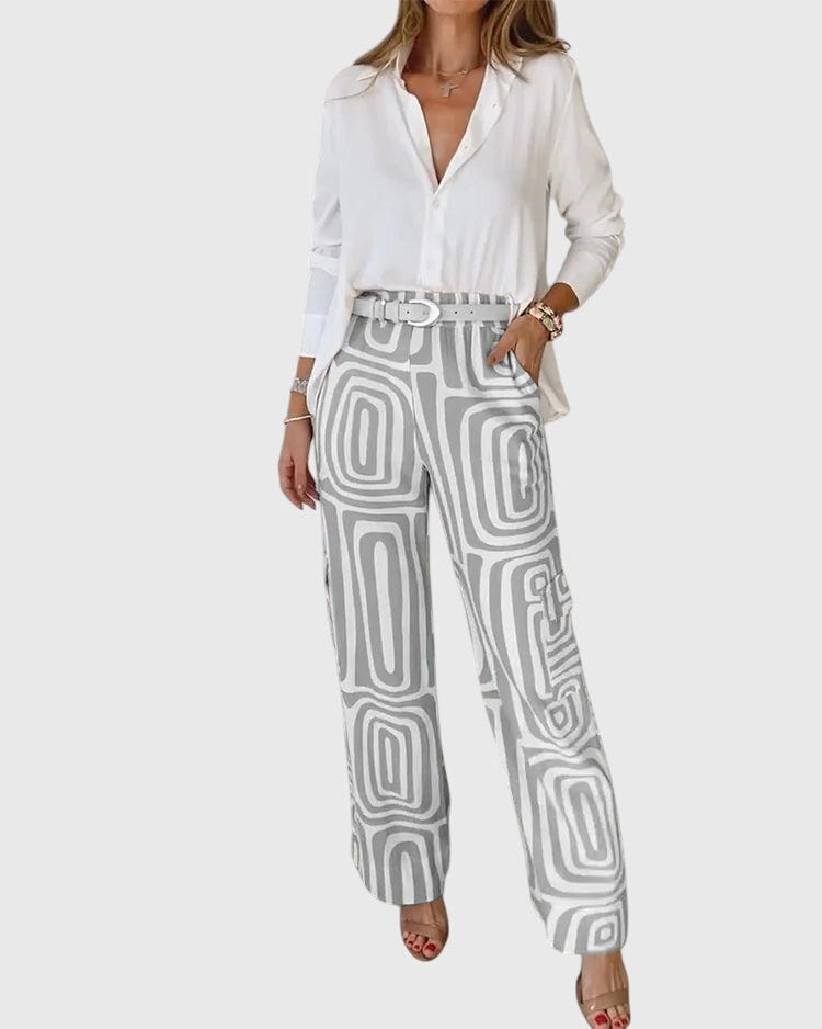 Emilia | Pantalones con estilo + blusa y cinturón gratis