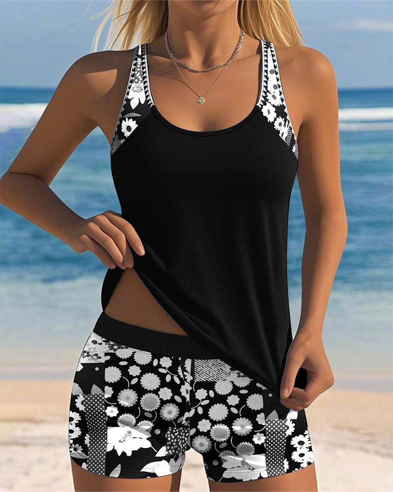 Nanet - Conjunto de tankini con shorts estampados