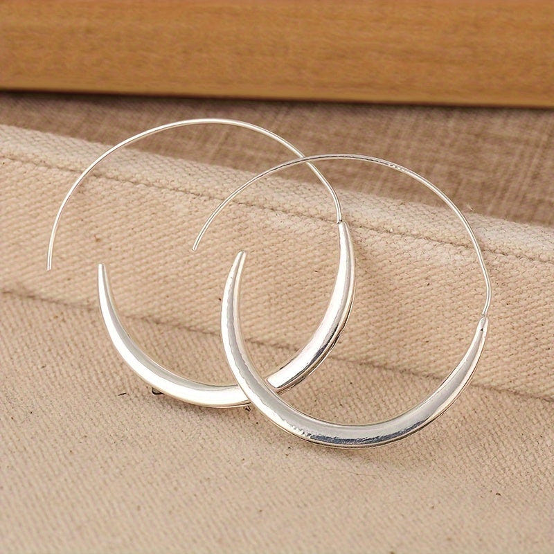 Handcrafted Retro Boho Copper Hoop Earrings