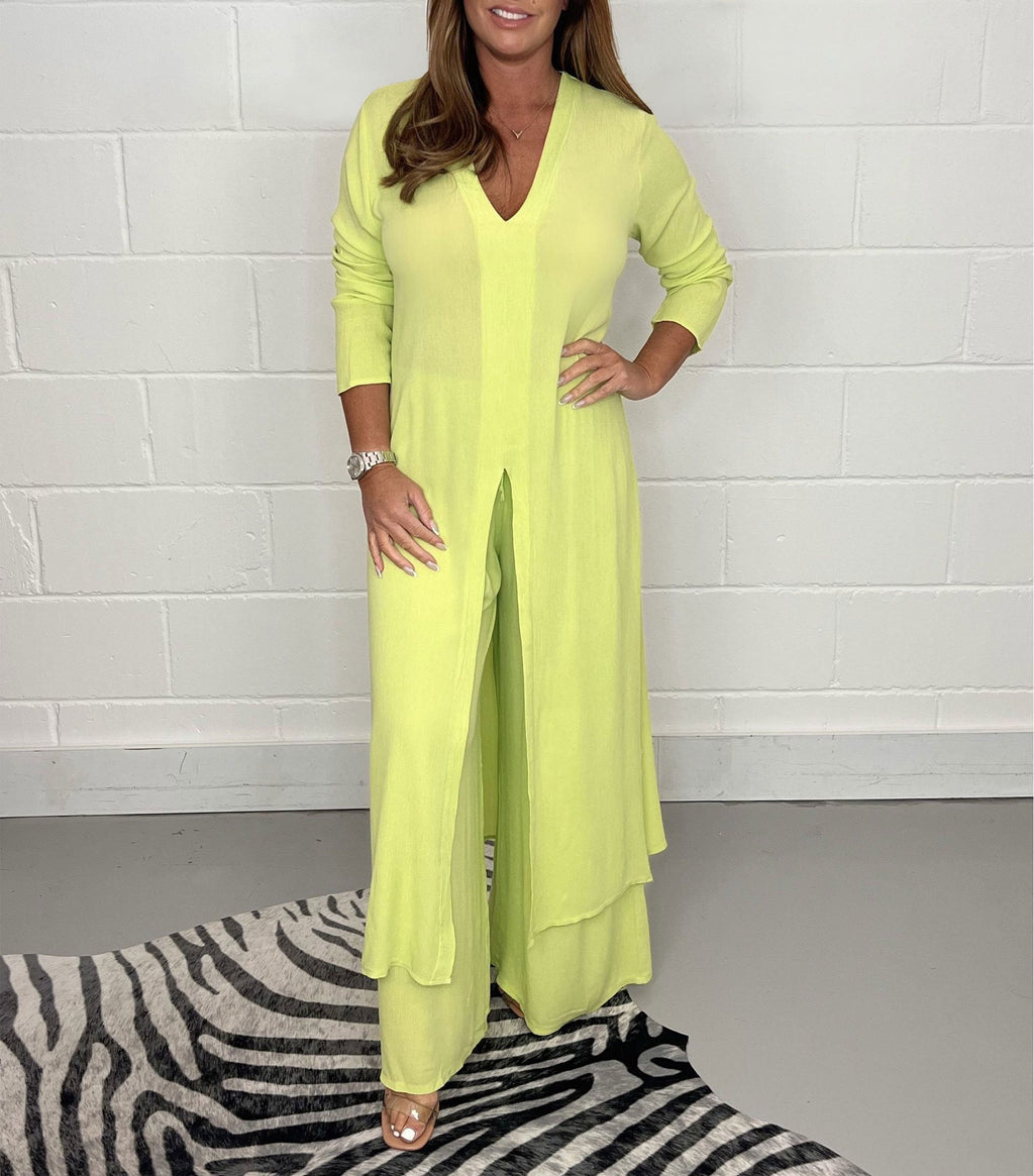 Ensemble décontracté Sofia avec haut long et pantalon assorti