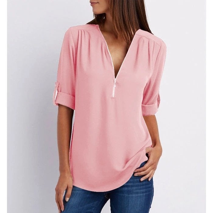 Gwen | Blouse chic à fermeture éclair