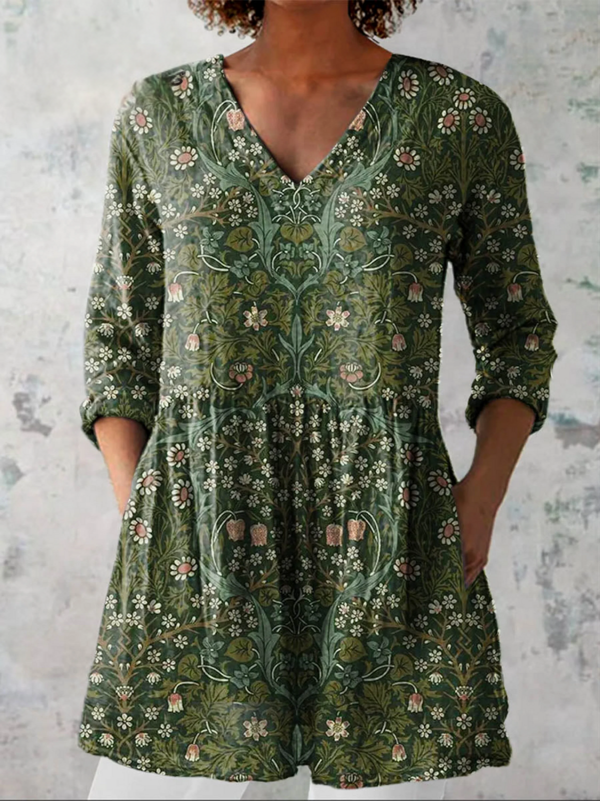 Julie | Blusa larga con escote de pico