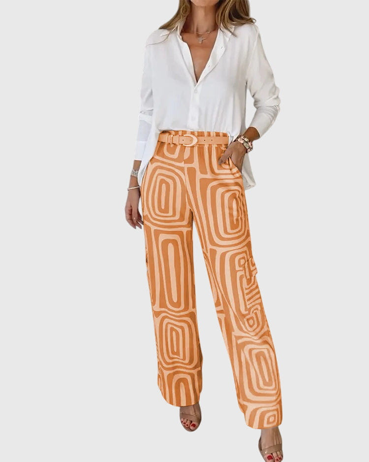 Emilia | Pantalones con estilo + blusa y cinturón gratis