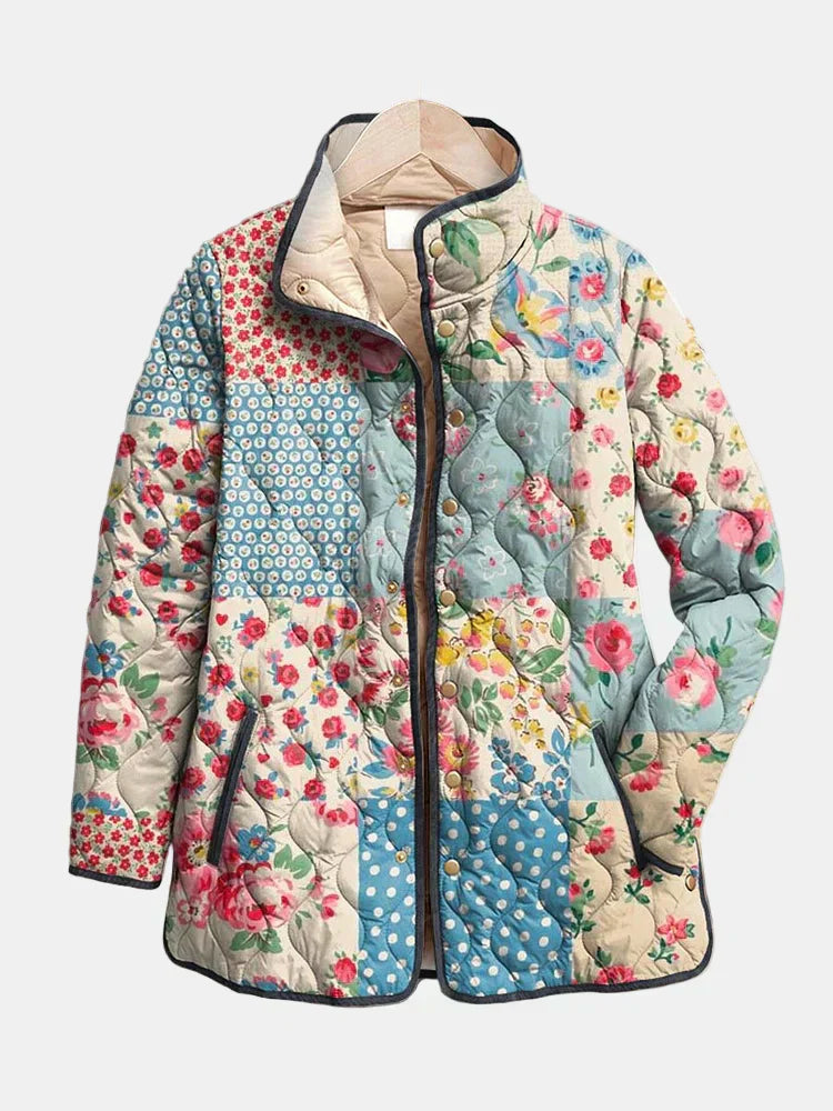Zarae | Jaqueta matelassê floral charmosa para mulheres