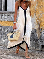 Nancy | Look de vestido midi con bloques de color de estilo isleño Lavechic