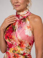 Elisabetta | Robe longue à imprimé floral et encolure dos nu