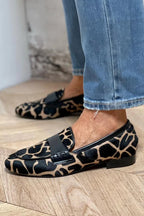 Animal Print Loafer with Elegant Detail
