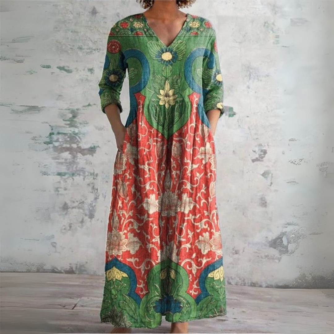 Sophia | Vestido maxi floral vintage