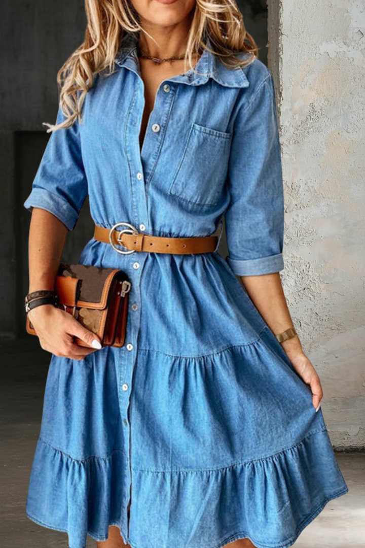 Barbara | Vestido casual elegante de mezclilla