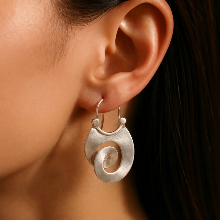 Pendientes vintage irregulares de plata