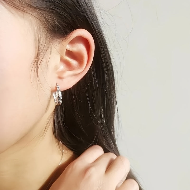 Pendientes vintage de aro con runas celtas irlandesas