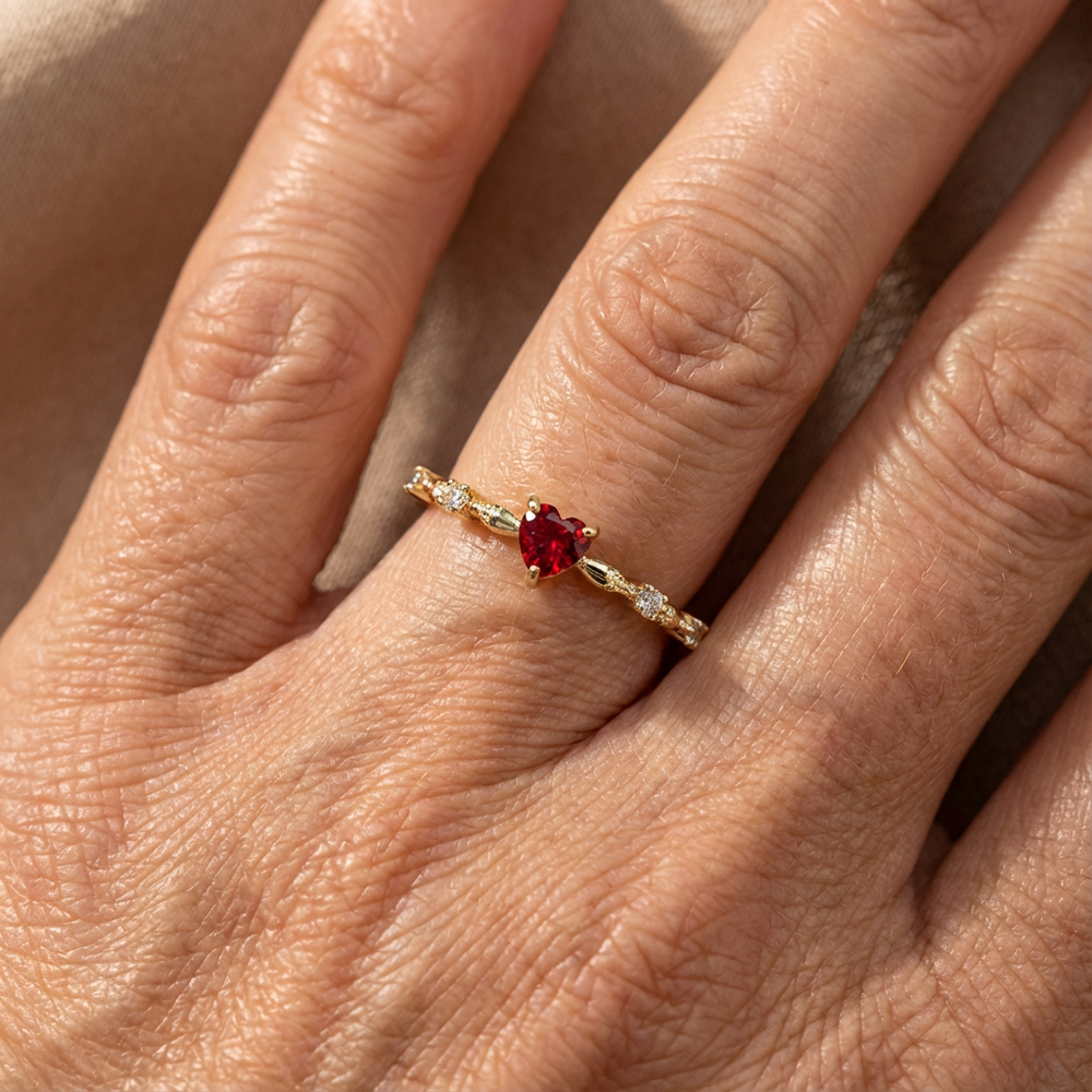 Ruby Heart Ring