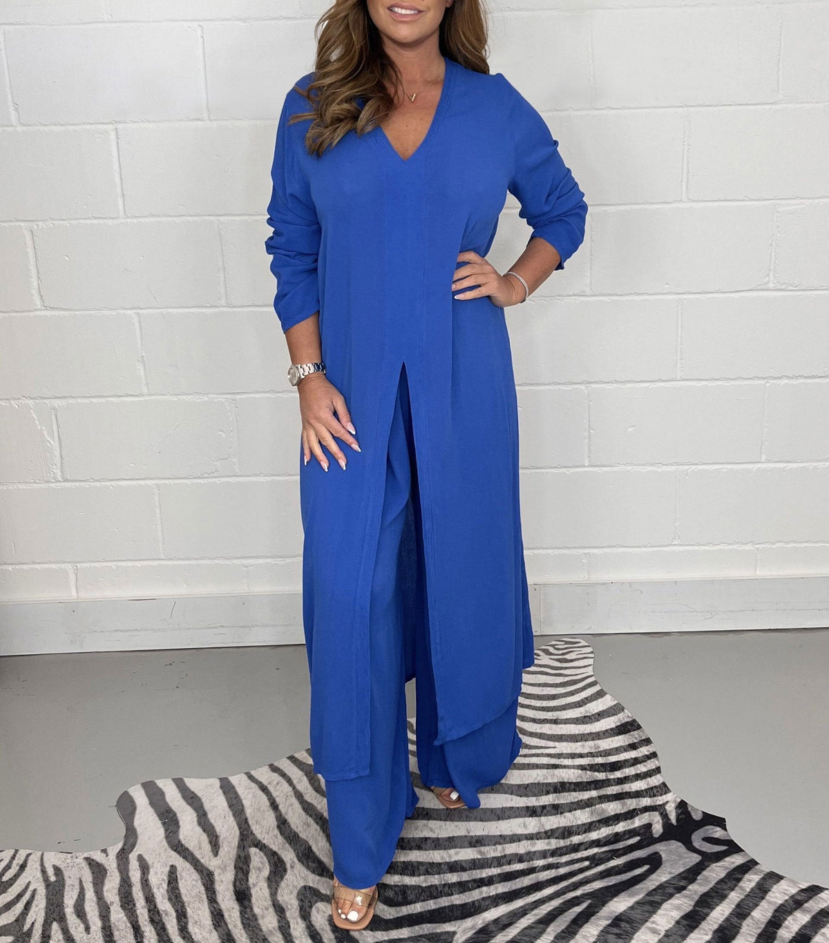 Ensemble décontracté Sofia avec haut long et pantalon assorti